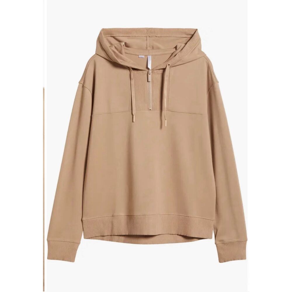 Travis Mathew Horizon Line Quarter Zip Lounge Hoodie Natural Small